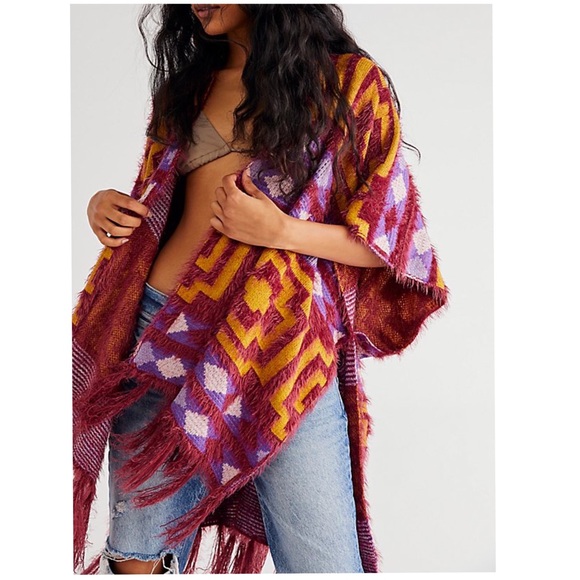 Free People Accessories - ❗️LAST 1❗️ NWT Free People Diamondback Cozy Kimono Wrap in Purple OS